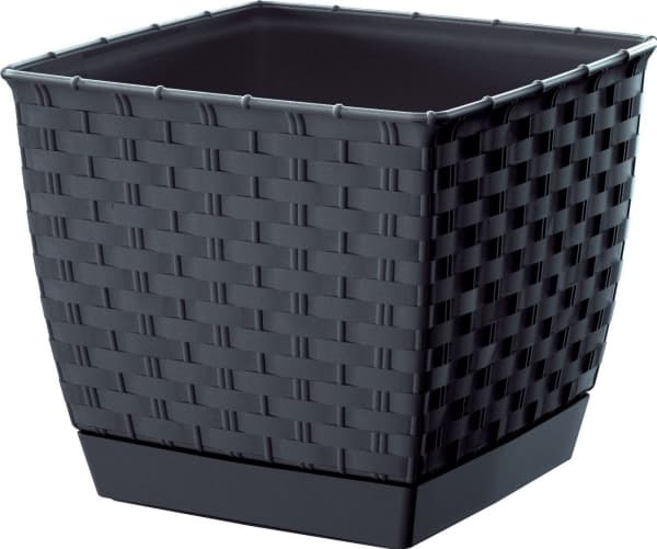Prosperplast Firkantet blomsterpotte RATOLLA SQUARE DRLK250-S433, Farge Antrasitt, Prosperplast, Mål 24x24x22 cm