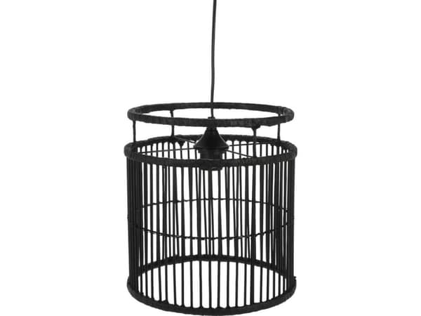 H&S Decoration hengelampe Bamboo LOFT taklampe, svart, gjennombruddsskjerm
