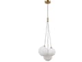 Miniatyrbild 3 av 3: Italux Pendel loftlampa Perlos glaskulor mässing vit