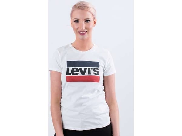 Levi`s THE PERFECT TEE 0297 SPORTSWEAR LOGO WHITE - XS - damskie - biały