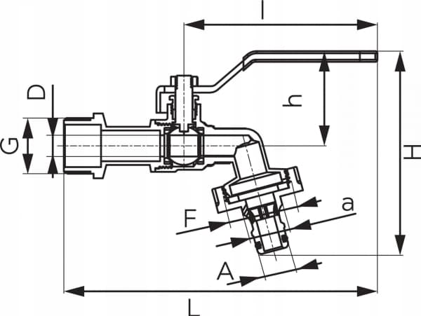 Ferro KCPN2 CZERP.KULK -VENTTIILI, Jossa on muovinen 3/4" liitin FERRO // ZKC.20-PLAST-R-COMFORT-FERRO