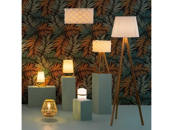 Atmosphera bordslampa Brun bambu Gong nattlampa 32 cm