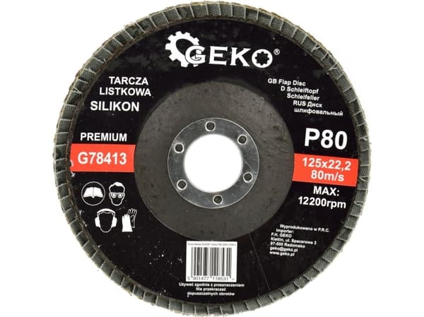 Geko läppäkiekko "SILIKON" 125mm P80 GEKO PREMIUM(10/200)