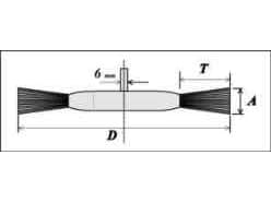 Szczotpol Skivebørste med skaft på 6 mm diameter. 60 mm A09