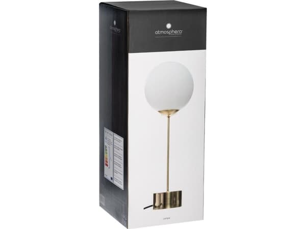 Atmosphera bordslampa Dris Gold glasskärm nattlampa