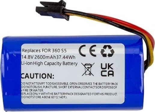 Ekstra digitalt batteri for enheter 360 Robot S5, 14,8V, 2,6Ah, Li-ion