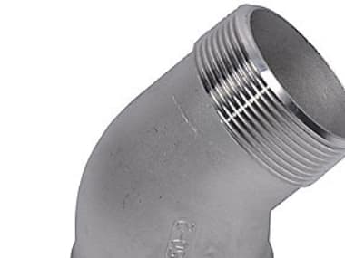 Cast Angle 45gr 1/2 - uttag/nippel. Rostfritt, kvalitet AISI 316