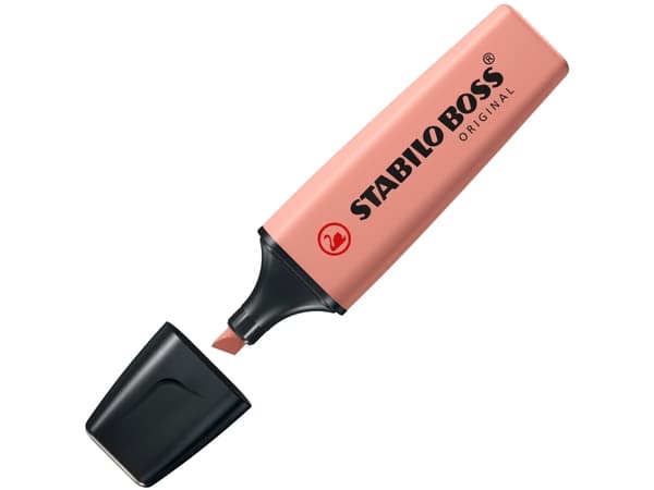 STABILO BOSS ORIGINAL NatureColors, 1 stk, Brun, 18 År, Mejselspids, Sort, Brun, Plast