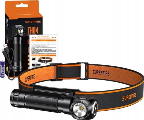 Superfire otsalamppu 2-in-1 Superfire TH04 otsalamppu, 600lm, USB-C