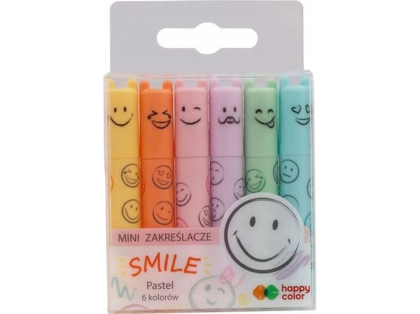 Mini SMILE highlightere 6 pastellfarger HA 4130 02PA-WP6 Happy Color