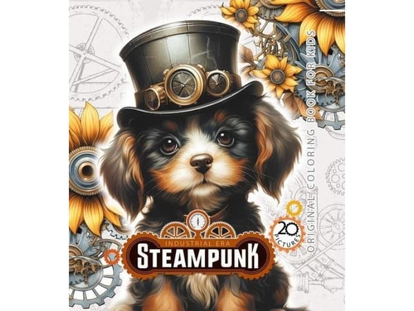 Värityskirja 160x160 Steampunk koira