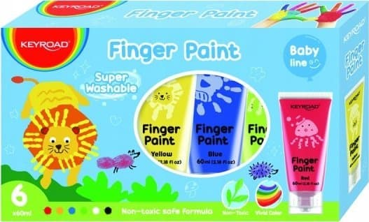 KEYROAD fingerfärger 6x60 ml