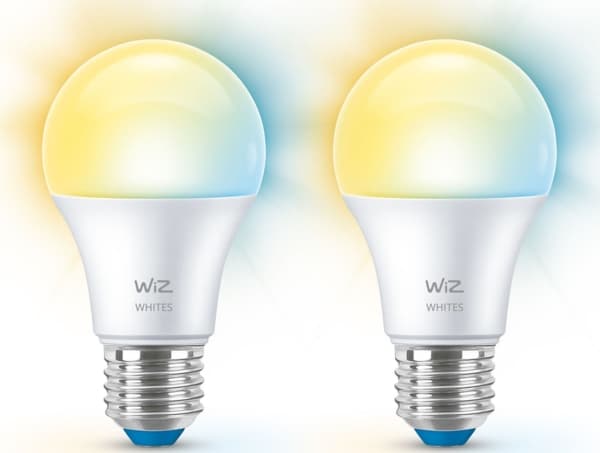 WiZ Lyskilde, 60 W A60 E27 x2, Smartpære, Wi-Fi/Bluetooth, Hvit, E27, A60, 2700 K