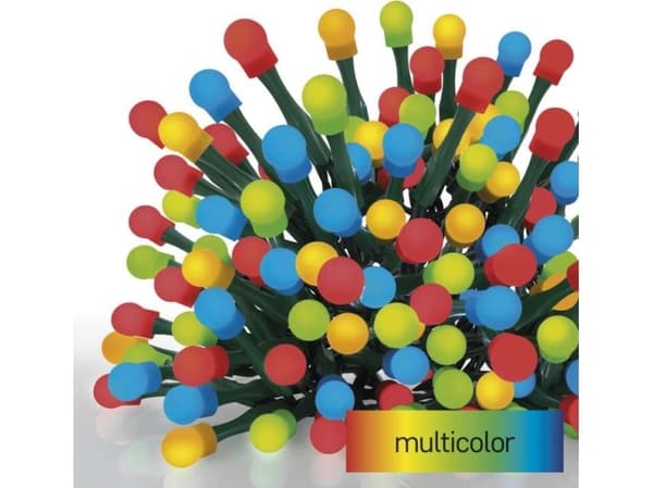 Emos D5AM03, Garland, Polyvinylklorid (PVC), Flerfarget, 20 m, Grønn, IP44