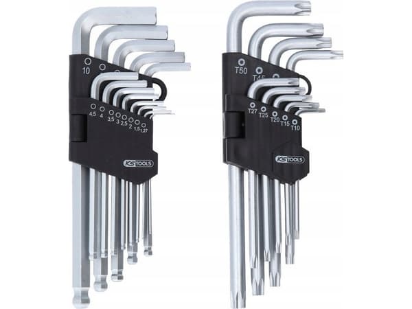 Intel L-avaimen kuusiokolo ja Torx-sarja, 22 kpl, KS Tools