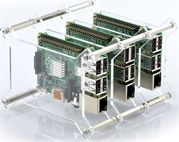 Gravlaserfodral för Raspberry Pi 4B/3B+/3B/2B, x3, öppet