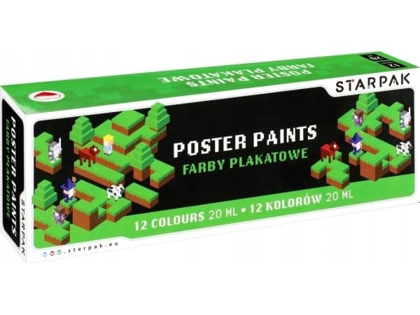 POSTER PAINTS 12 COLORS 20ML PIXEL GAME DIAGONAL STARPAK 521495