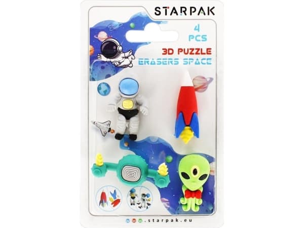Starpak SPACE 4-PIECE GUMMI ERASER B/C 1/24