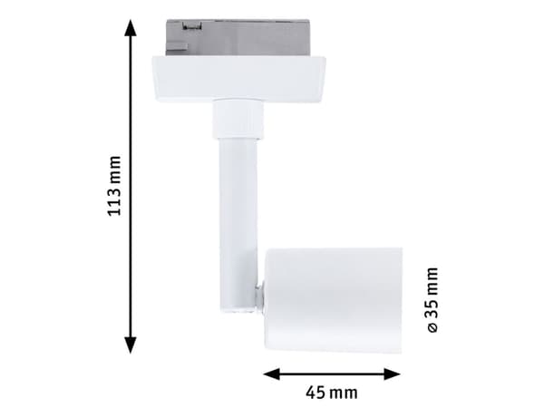 Paulmann 95635, Skena för spotlight, GU10, 1 lampor, LED, Vit