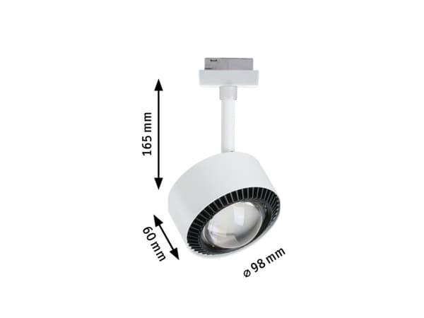 Paulmann Aldan, Spotlight på skinne, 1 ampuller, LED, 8 W, 6500 K, Hvit