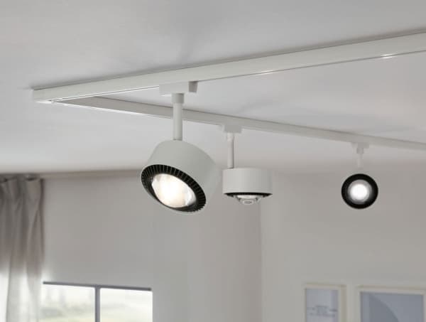 Paulmann Aldan, Spotlight på skinne, 1 ampuller, LED, 8 W, 6500 K, Hvit