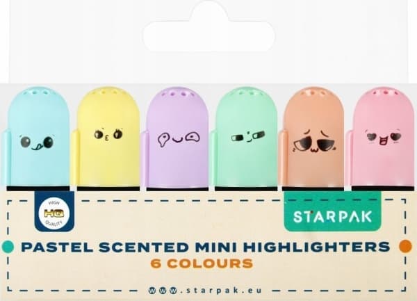 Starpak MINI HIGHLIGHTER LUKT PÅ 6 KOL STK 12/144 WB