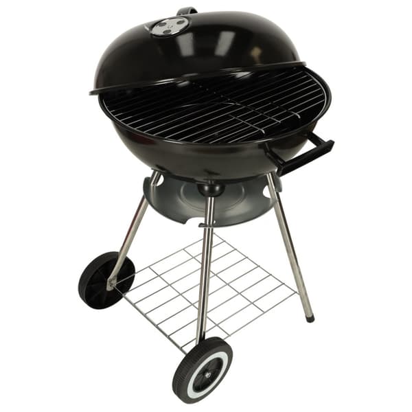 Kul havegrill til briketter, lukket, med ventilationsdæksel og hylde