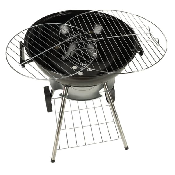 Kul havegrill til briketter, lukket, med ventilationsdæksel og hylde