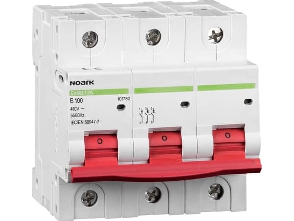 Miniature circuit breaker 20 kA, ch-ka B, 80 A, 3-speed.