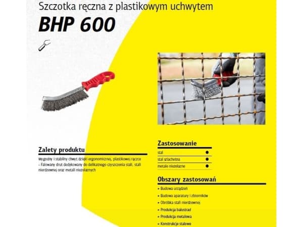 Klingspor K. HÅNDBØRSTE PLASTHÅNDTAK BHP600 RUSTFRI WIRE