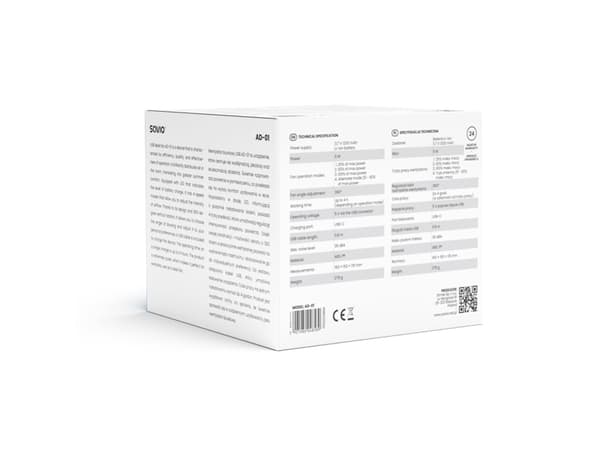 Savio AD-01 WHITE, Bladlös fläkt för hushållsbruk, Vit, Bord, Akrylnitrilbutadienstyren (ABS), Polypropylen (PP), 36 dB, Knappar