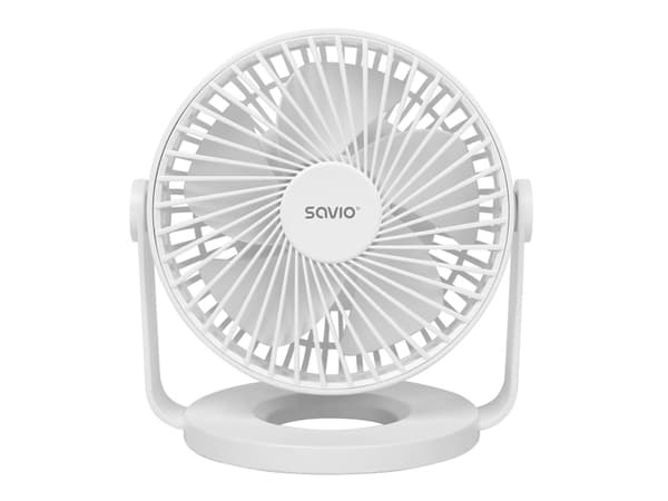 Savio AD-01 WHITE, Bladlös fläkt för hushållsbruk, Vit, Bord, Akrylnitrilbutadienstyren (ABS), Polypropylen (PP), 36 dB, Knappar