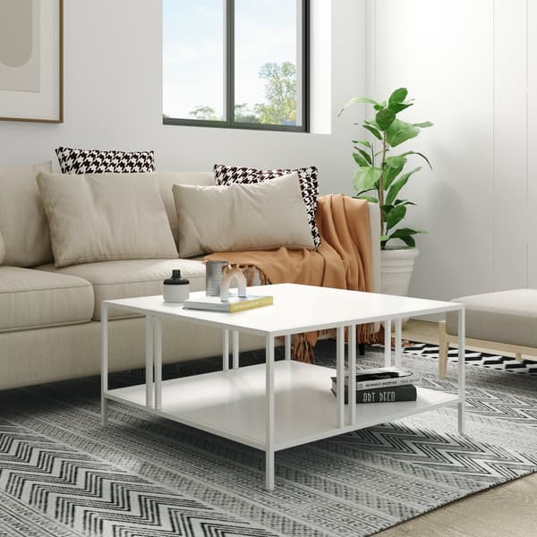 Soffbord Kumlinge 40x80x80 cm metall vit [en.casa]
