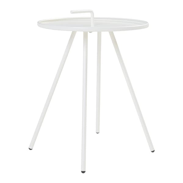 Sidobord Fosen utomhus 55xØ42 cm vit stål [en.casa]