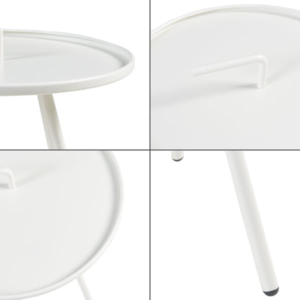 Sidobord Fosen utomhus 55xØ42 cm vit stål [en.casa]
