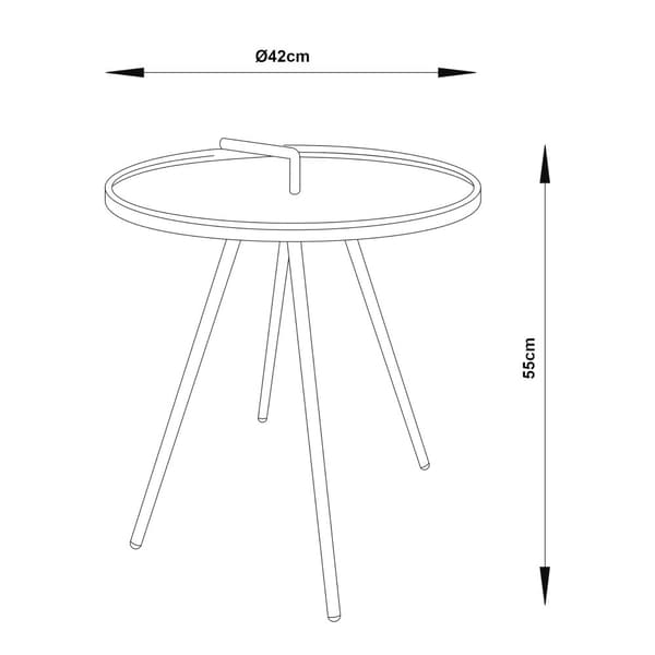 Sidobord Fosen utomhus 55xØ42 cm grön stål [en.casa]