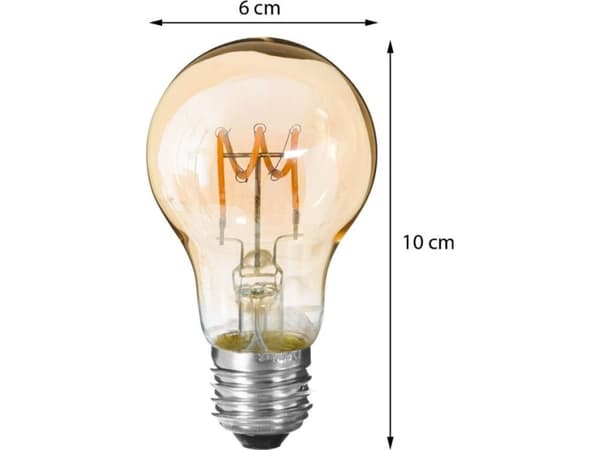 Atmosphera Amber Twisted 2W E27 LED-lampa