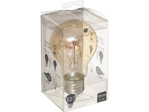 Atmosphera Amber Twisted 2W E27 LED-lampa