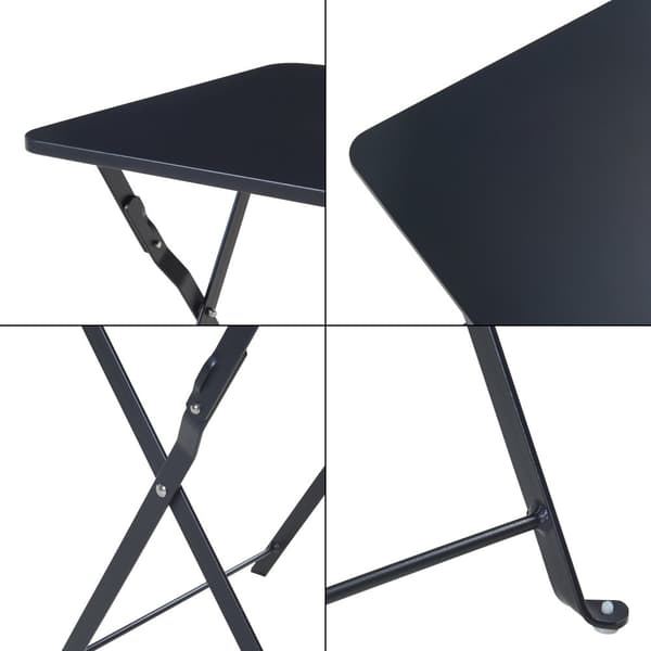 Campingbord Vegårshei hopfällbar 45x40x40 cm svart [en.casa]