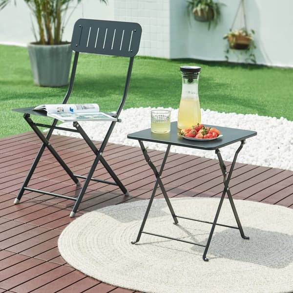 Campingbord Vegårshei hopfällbar 45x40x40 cm svart [en.casa]