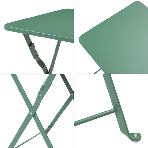 Campingbord Vegårshei hopfällbar 45x40x40 cm grön [en.casa]