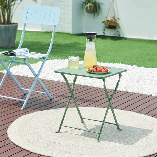 Campingbord Vegårshei hopfällbar 45x40x40 cm grön [en.casa]