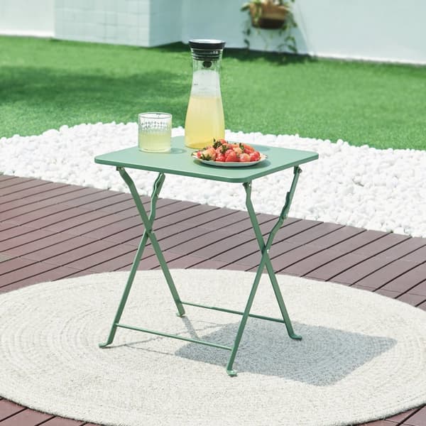 Campingbord Vegårshei hopfällbar 45x40x40 cm grön [en.casa]