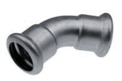 KAN-therm pressad armbåge 45° 42mm stål inox - 6190096
