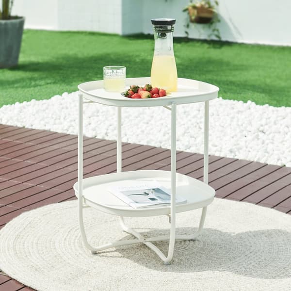 Brickbord Sandefjord 57,5x46x46 cm vit 2 brickor [en.casa]