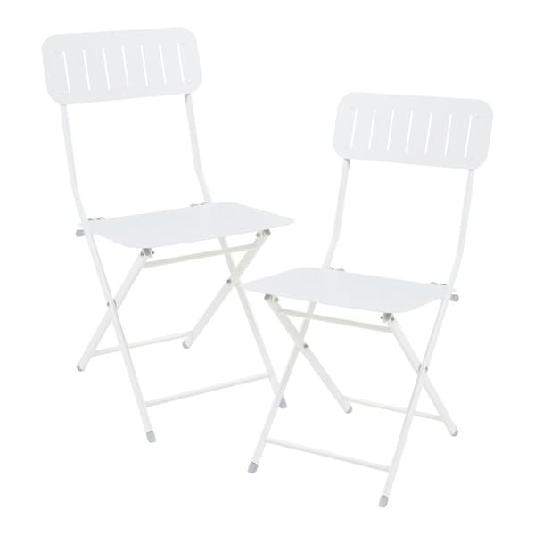 Klappstol Sande set om 2 vit 84,5x42x50 cm [en.casa]
