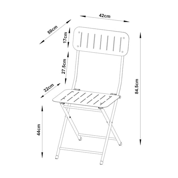 Klappstol Sande set om 2 vit 84,5x42x50 cm [en.casa]