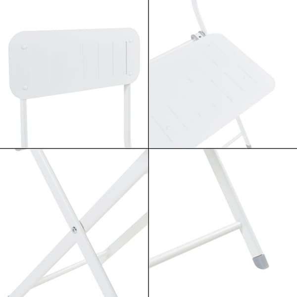 Klappstol Sande set om 2 vit 84,5x42x50 cm [en.casa]