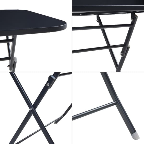 Klappbord Sande 110x70x71 cm svart stål [en.casa]