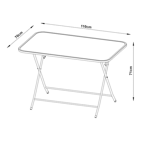 Klappbord Sande 110x70x71 cm vit stål [en.casa]